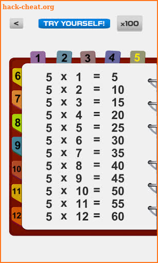 Multiplication table: fast math tables to 100 screenshot