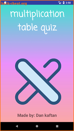 multiplication table quiz screenshot