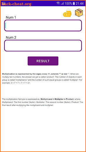 Multiply the numbers screenshot