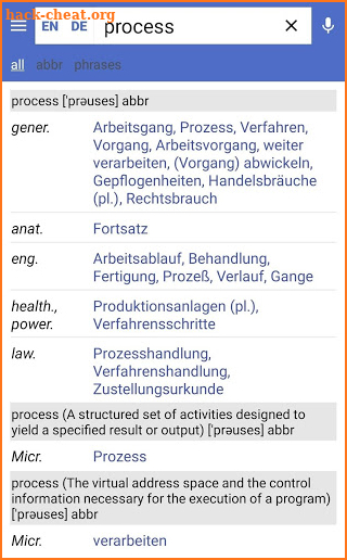 Multitran dictionary screenshot