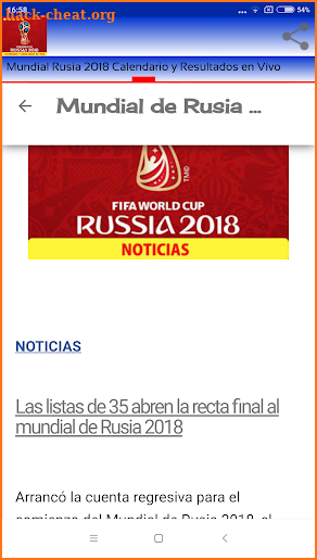 Mundial Rusia 2018 Calendario y Resultados en Vivo screenshot