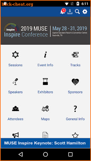 MUSE Events screenshot