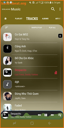 Music player One UI S10 Note 10 S10+ screenshot