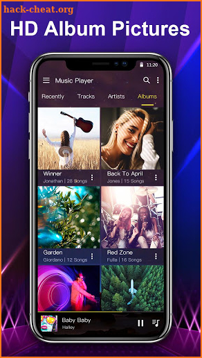 Music Player with equalizer and trendy design screenshot