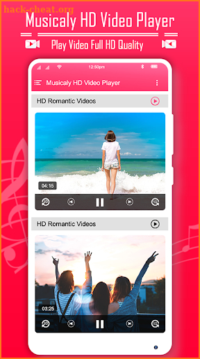 Musicaly HD Video Player 2018 screenshot