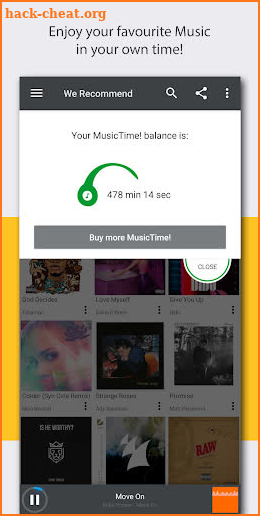 MusicTime! Music streaming app available on MTN screenshot