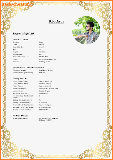 Muslim Marriage Biodata Maker screenshot