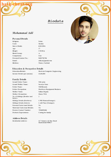 Muslim Marriage Biodata Maker screenshot