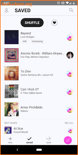 musx: send + receive songs screenshot