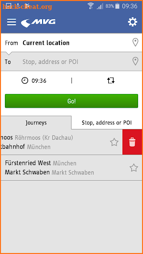 MVG Fahrinfo München screenshot