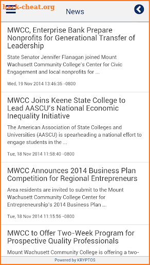 MWCC iConnect screenshot