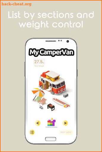 My CamperVan: lists of objects screenshot