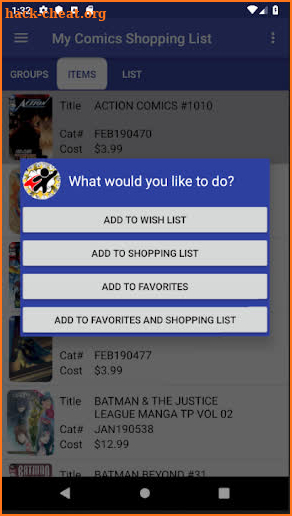 My Comics Shopping List screenshot