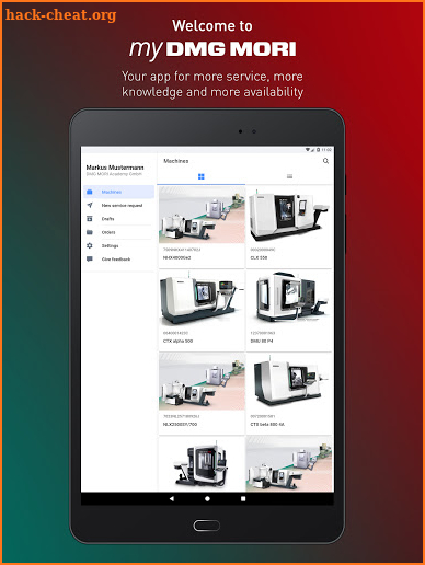 my DMG MORI - Customer portal screenshot