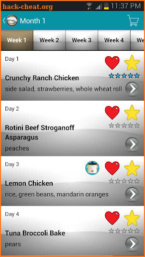 My Family Meal Planner Light screenshot