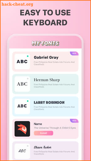 My fonts screenshot