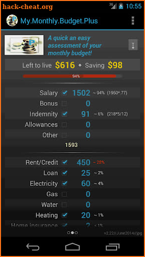My Monthly Budget Plus screenshot