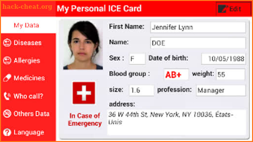 My Personal ICE Card screenshot