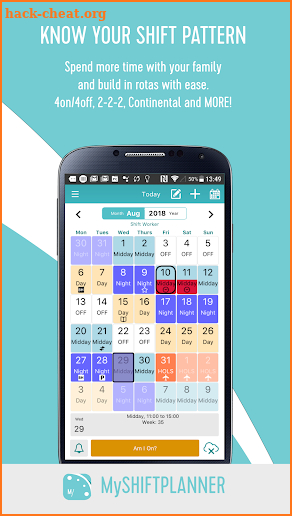 My Shift Planner - Personal Shift Work Calendar screenshot