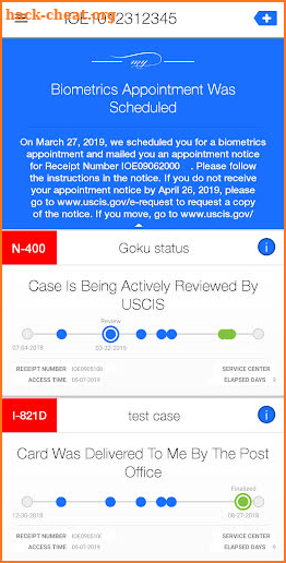 My USCIS Utility - A Better Case Tracker App screenshot