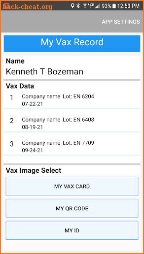 My Vax Record screenshot