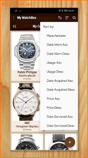 My WatchBox Watch Collection G screenshot