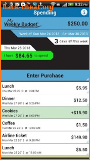 My Weekly Budget® screenshot