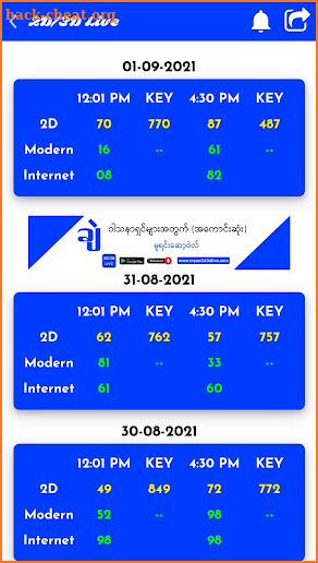 Myanmar 2D/3D Live - မြန်မာ ၂လုံးထီ ၃လုံးထီ screenshot