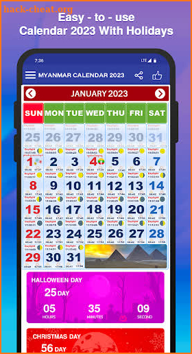 Myanmar Calendar 2023 screenshot
