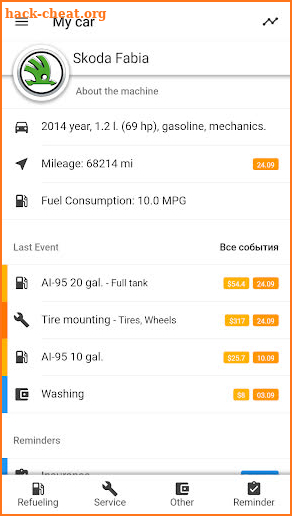 MyCar - Expenses screenshot