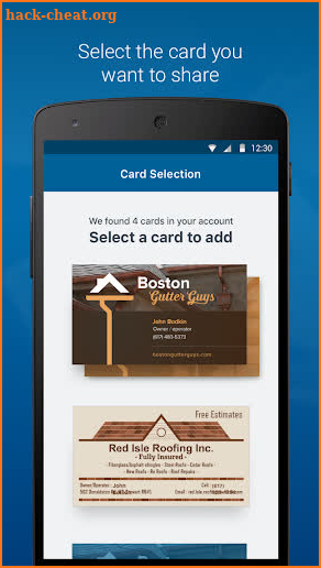 mycard: Send your Vistaprint business card screenshot