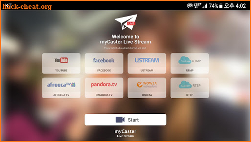 myCaster Live Stream to Youtube Facebook AfreecaTV screenshot