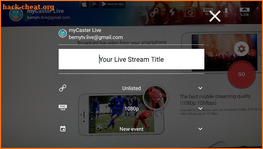myCaster Live Stream to Youtube Facebook AfreecaTV screenshot