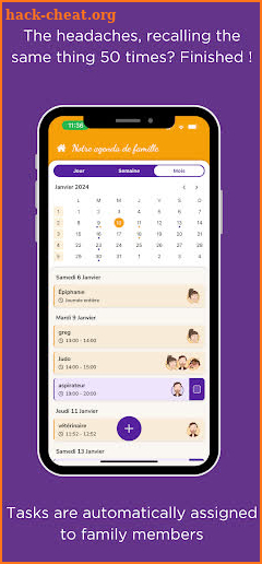 Myfamiliz, family calendar screenshot