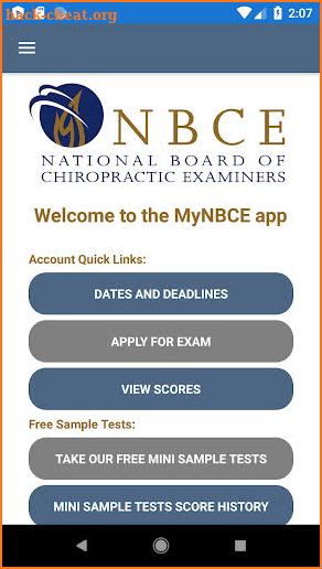 MyNBCE App screenshot