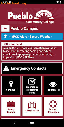 MyPCC Alert screenshot