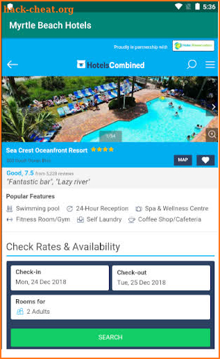 Myrtle Beach Hotels screenshot