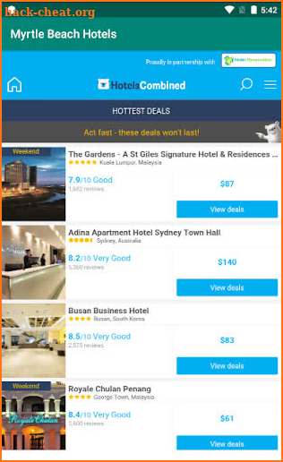 Myrtle Beach Hotels screenshot
