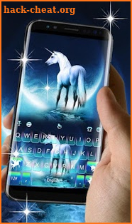 Mysterious Silver Galaxy Unicorn Keyboard Theme screenshot