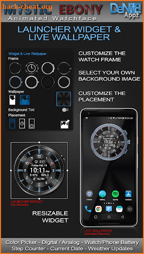 Mystic Ebony HD Watch Face Widget & Live Wallpaper screenshot