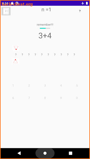 N-back Math screenshot