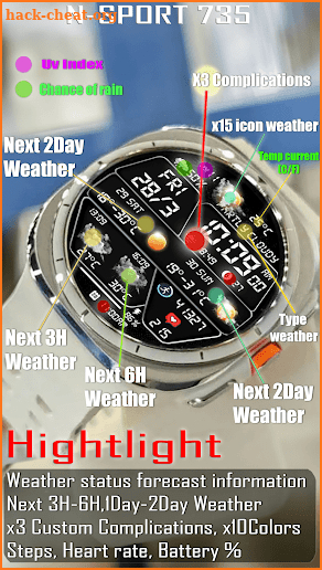 N-SPORT735 Weather Watch Face screenshot