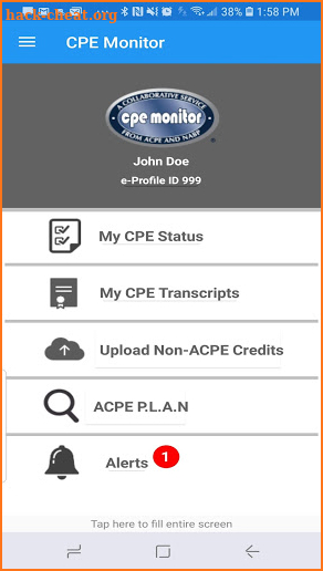 NABP e-Profile screenshot