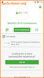NACUFS 2018 Conferences screenshot