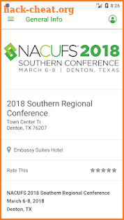 NACUFS 2018 Conferences screenshot