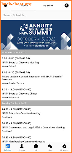 NAFA Events screenshot