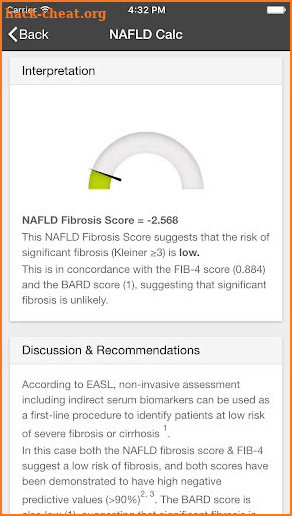 NAFLD Calc screenshot