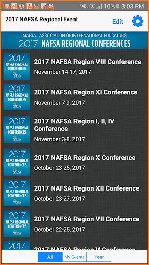 NAFSA Regional Conferences screenshot
