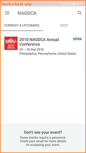 NAGDCA Events screenshot