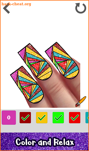 Nails Glitter Color by Number-Nail Polish Coloring screenshot
